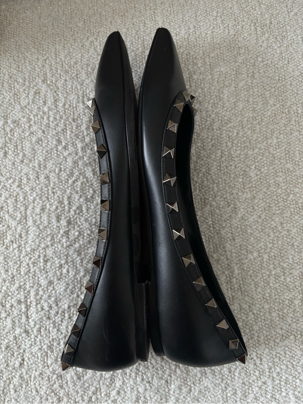 Authentic Valentino Black Flats with Gold Studs 40.5 - Picture 2 of 7